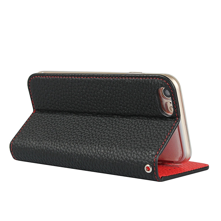 For iPhone SE 2022 / SE 2020 / 8 / 7 Litchi Genuine Leather Phone Case(Black) - iPhone SE 2022 / 2020 / 8 / 7 Cases by buy2fix | Online Shopping UK | buy2fix