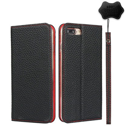 Litchi Genuine Leather Phone Case For iPhone 7 Plus / 8 Plus(Black) - More iPhone Cases by buy2fix | Online Shopping UK | buy2fix