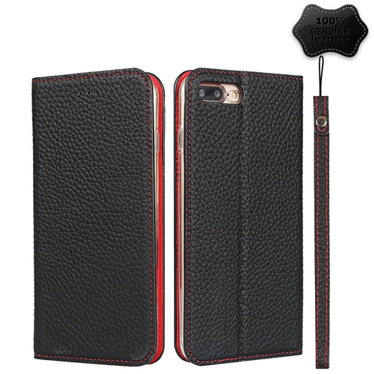 Litchi Genuine Leather Phone Case For iPhone 7 Plus / 8 Plus(Black) - More iPhone Cases by buy2fix | Online Shopping UK | buy2fix
