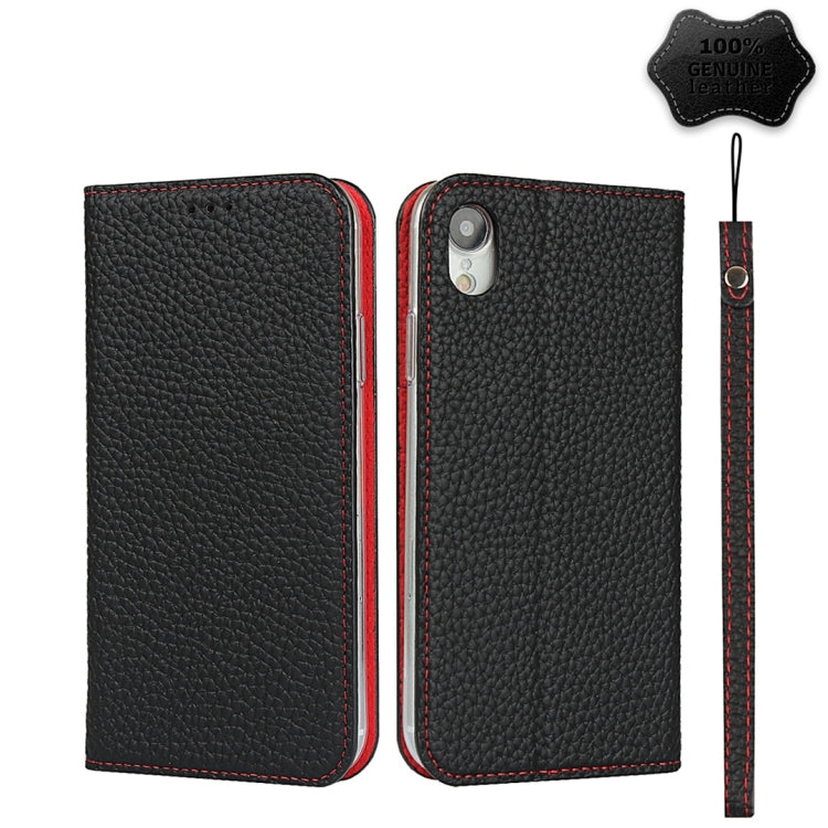 For iPhone XR Litchi Genuine Leather Phone Case(Black) - More iPhone Cases by buy2fix | Online Shopping UK | buy2fix