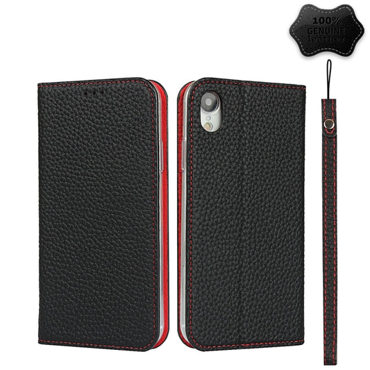 For iPhone XR Litchi Genuine Leather Phone Case(Black) - More iPhone Cases by buy2fix | Online Shopping UK | buy2fix