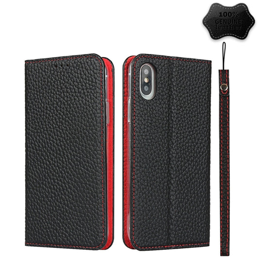 For iPhone XS Max Litchi Genuine Leather Phone Case(Black) - More iPhone Cases by buy2fix | Online Shopping UK | buy2fix