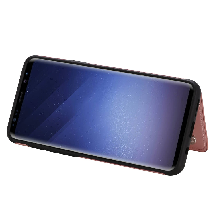 For Galaxy S9 Plus Cat Bee Embossing Pattern Shockproof Protective Case with Card Slots & Photo Frame(Rose Gold) by buy2fix