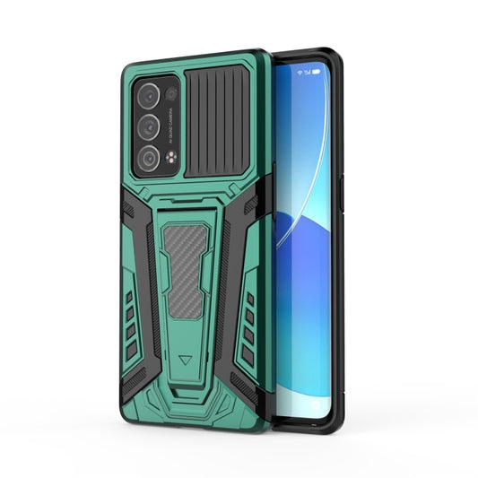 For OPPO Reno6 Pro+ 5G War Chariot Series Armor All-inclusive Shockproof PC + TPU Protective Case with Invisible Holder(Green) by buy2fix
