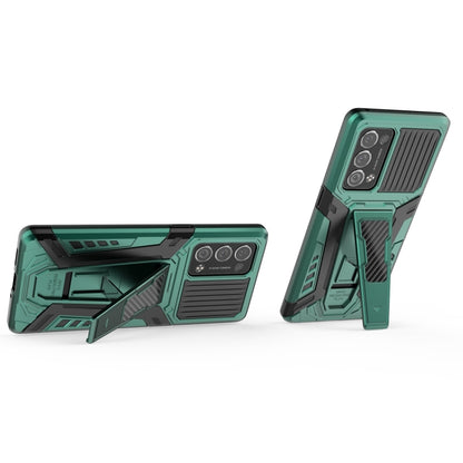 For OPPO Reno6 Pro+ 5G War Chariot Series Armor All-inclusive Shockproof PC + TPU Protective Case with Invisible Holder(Green) by buy2fix