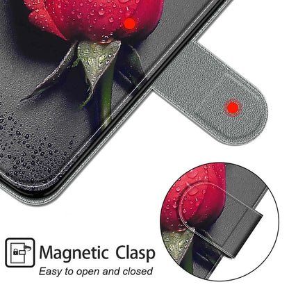 For Xiaomi Redmi 9C Voltage Coloured Drawing Magnetic Clasp Horizontal Flip PU Leather Case with Holder & Card Slots(C14 Black Water Drop Rose) - Xiaomi Cases by buy2fix | Online Shopping UK | buy2fix