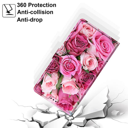 For Xiaomi Redmi 9C Voltage Coloured Drawing Magnetic Clasp Horizontal Flip PU Leather Case with Holder & Card Slots(C17 Green Leaf Pink Rose) - Xiaomi Cases by buy2fix | Online Shopping UK | buy2fix