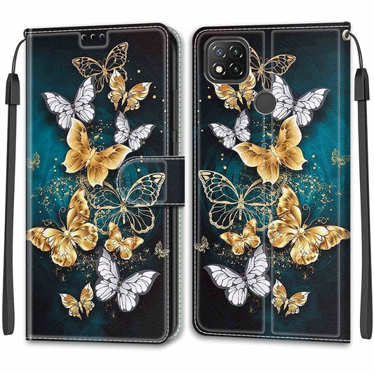 For Xiaomi Redmi 9C Voltage Coloured Drawing Magnetic Clasp Horizontal Flip PU Leather Case with Holder & Card Slots(C20 Gold Silver Flying Butterflies) - Xiaomi Cases by buy2fix | Online Shopping UK | buy2fix