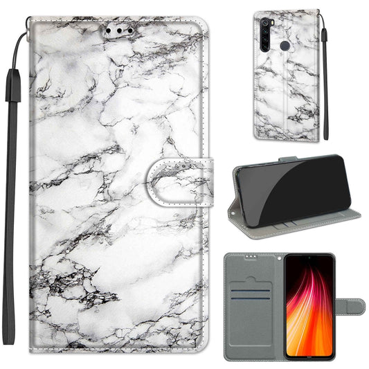 For Xiaomi Redmi Note 8 Voltage Coloured Drawing Magnetic Clasp Horizontal Flip PU Leather Case with Holder & Card Slots(C01 White Marble) - Xiaomi Cases by buy2fix | Online Shopping UK | buy2fix
