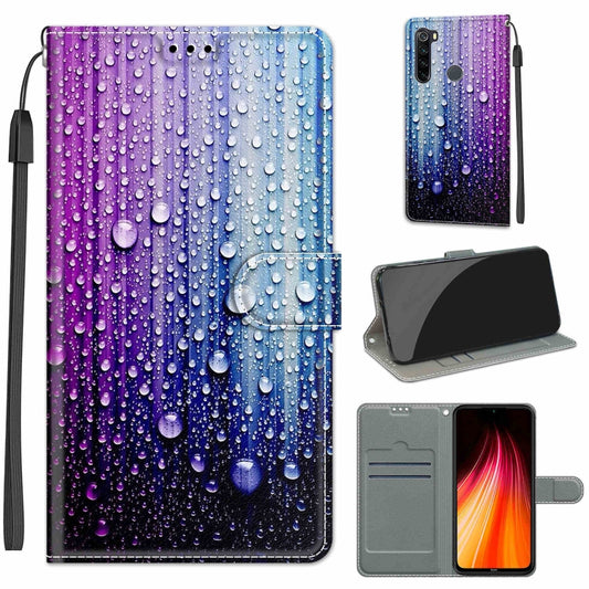 For Xiaomi Redmi Note 8 Voltage Coloured Drawing Magnetic Clasp Horizontal Flip PU Leather Case with Holder & Card Slots(C05 Purple Blue Water Drops) - Xiaomi Cases by buy2fix | Online Shopping UK | buy2fix