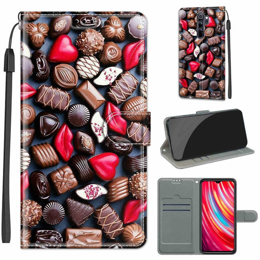 For Xiaomi Redmi Note 8 Pro Voltage Coloured Drawing Magnetic Clasp Horizontal Flip PU Leather Case with Holder & Card Slots(C06 Red Lip Chocolate) - Xiaomi Cases by buy2fix | Online Shopping UK | buy2fix