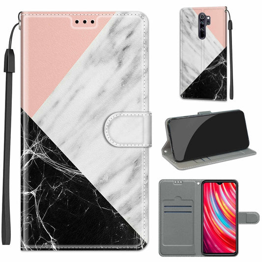 For Xiaomi Redmi Note 8 Pro Voltage Coloured Drawing Magnetic Clasp Horizontal Flip PU Leather Case with Holder & Card Slots(C07 Pink White Black) - Xiaomi Cases by buy2fix | Online Shopping UK | buy2fix