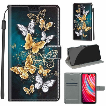 For Xiaomi Redmi Note 8 Pro Voltage Coloured Drawing Magnetic Clasp Horizontal Flip PU Leather Case with Holder & Card Slots(C20 Gold Silver Flying Butterflies) - Xiaomi Cases by buy2fix | Online Shopping UK | buy2fix