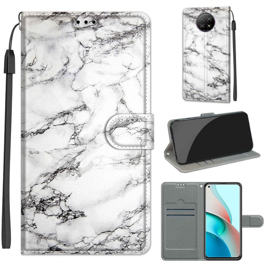For Xiaomi Redmi Note 9 5G/ 9T Voltage Coloured Drawing Magnetic Clasp Horizontal Flip PU Leather Case with Holder & Card Slots(C01 White Marble) - Xiaomi Cases by buy2fix | Online Shopping UK | buy2fix