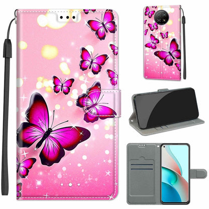 For Xiaomi Redmi Note 9 5G/ 9T Voltage Coloured Drawing Magnetic Clasp Horizontal Flip PU Leather Case with Holder & Card Slots(C03 Gradient Pink Flying Butterflies) - Xiaomi Cases by buy2fix | Online Shopping UK | buy2fix