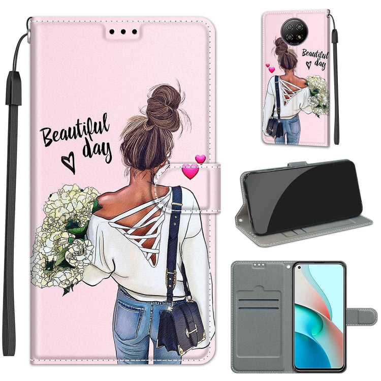 For Xiaomi Redmi Note 9 5G/ 9T Voltage Coloured Drawing Magnetic Clasp Horizontal Flip PU Leather Case with Holder & Card Slots(C09 Hug Flower) - Xiaomi Cases by buy2fix | Online Shopping UK | buy2fix
