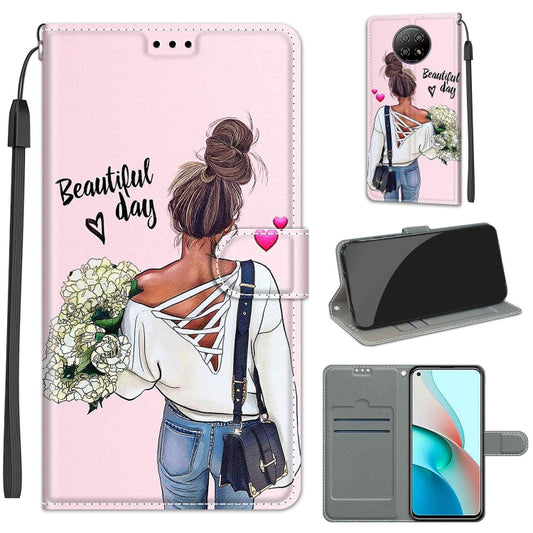 For Xiaomi Redmi Note 9 5G/ 9T Voltage Coloured Drawing Magnetic Clasp Horizontal Flip PU Leather Case with Holder & Card Slots(C09 Hug Flower) - Xiaomi Cases by buy2fix | Online Shopping UK | buy2fix