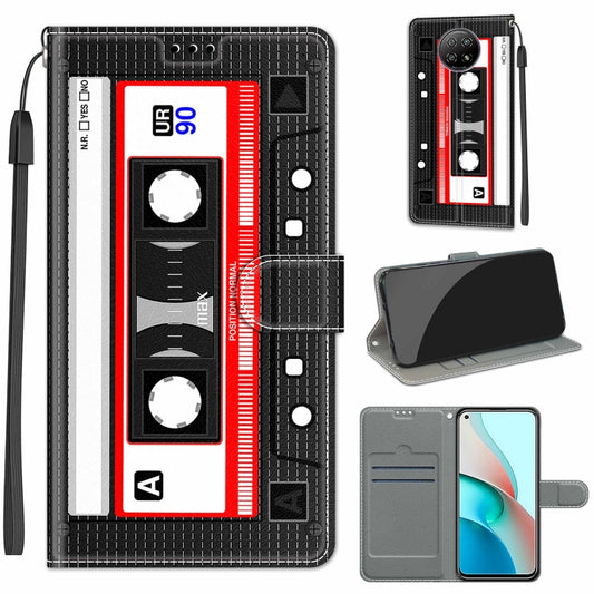 For Xiaomi Redmi Note 9 5G/ 9T Voltage Coloured Drawing Magnetic Clasp Horizontal Flip PU Leather Case with Holder & Card Slots(C10 Black Red Tape) - Xiaomi Cases by buy2fix | Online Shopping UK | buy2fix