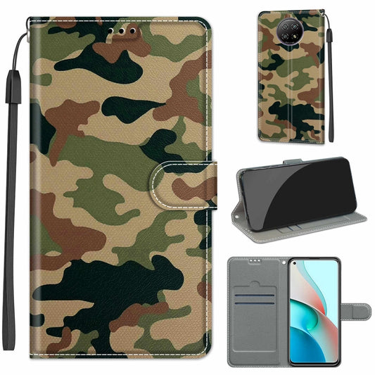 For Xiaomi Redmi Note 9 5G/ 9T Voltage Coloured Drawing Magnetic Clasp Horizontal Flip PU Leather Case with Holder & Card Slots(C12 Green Yellow Camouflage) - Xiaomi Cases by buy2fix | Online Shopping UK | buy2fix