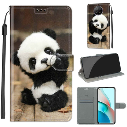 For Xiaomi Redmi Note 9 5G/ 9T Voltage Coloured Drawing Magnetic Clasp Horizontal Flip PU Leather Case with Holder & Card Slots(C18 Wood Board Panda) - Xiaomi Cases by buy2fix | Online Shopping UK | buy2fix