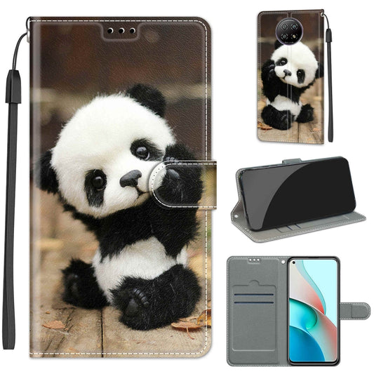 For Xiaomi Redmi Note 9 5G/ 9T Voltage Coloured Drawing Magnetic Clasp Horizontal Flip PU Leather Case with Holder & Card Slots(C18 Wood Board Panda) - Xiaomi Cases by buy2fix | Online Shopping UK | buy2fix
