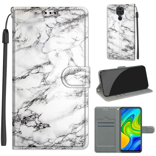 For Xiaomi Redmi Note 9/Redmi 10X 4G Voltage Coloured Drawing Magnetic Clasp Horizontal Flip PU Leather Case with Holder & Card Slots(C01 White Marble) - Xiaomi Cases by buy2fix | Online Shopping UK | buy2fix