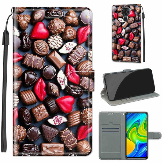 For Xiaomi Redmi Note 9/Redmi 10X 4G Voltage Coloured Drawing Magnetic Clasp Horizontal Flip PU Leather Case with Holder & Card Slots(C06 Red Lip Chocolate) - Xiaomi Cases by buy2fix | Online Shopping UK | buy2fix