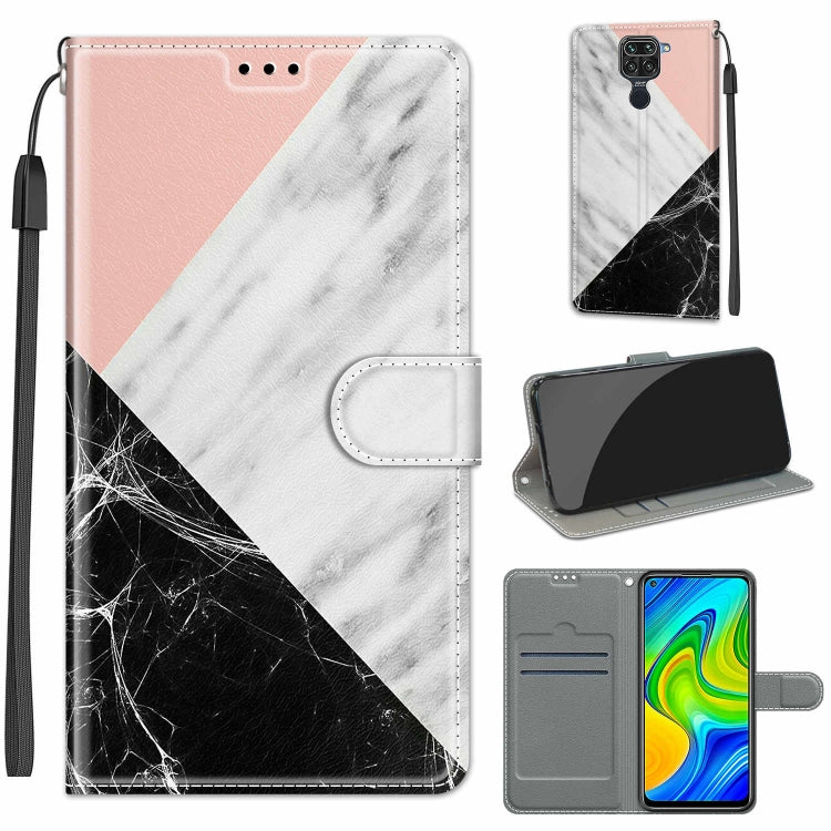 For Xiaomi Redmi Note 9/Redmi 10X 4G Voltage Coloured Drawing Magnetic Clasp Horizontal Flip PU Leather Case with Holder & Card Slots(C07 Pink White Black) - Xiaomi Cases by buy2fix | Online Shopping UK | buy2fix
