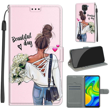 For Xiaomi Redmi Note 9/Redmi 10X 4G Voltage Coloured Drawing Magnetic Clasp Horizontal Flip PU Leather Case with Holder & Card Slots(C09 Hug Flower) - Xiaomi Cases by buy2fix | Online Shopping UK | buy2fix