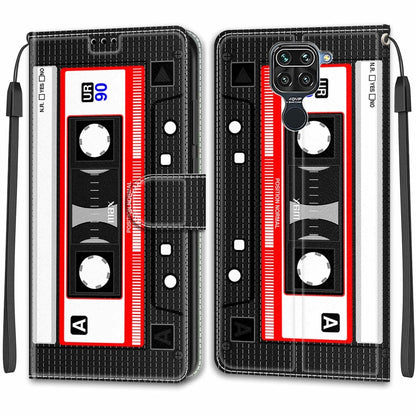 For Xiaomi Redmi Note 9/Redmi 10X 4G Voltage Coloured Drawing Magnetic Clasp Horizontal Flip PU Leather Case with Holder & Card Slots(C10 Black Red Tape) - Xiaomi Cases by buy2fix | Online Shopping UK | buy2fix
