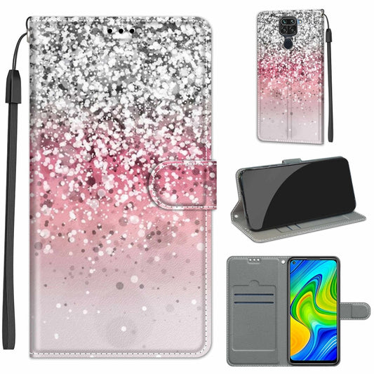 For Xiaomi Redmi Note 9/Redmi 10X 4G Voltage Coloured Drawing Magnetic Clasp Horizontal Flip PU Leather Case with Holder & Card Slots(C13 Silver Pink Glitter) - Xiaomi Cases by buy2fix | Online Shopping UK | buy2fix