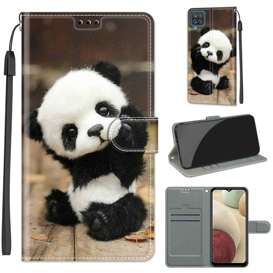 For Samsung Galaxy A12 / M12 Voltage Colored Drawing Magnetic Clasp Horizontal Flip PU Leather Case with Holder & Card Slots(C18 Wood Board Panda) by buy2fix