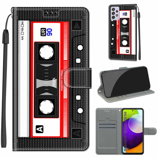 For Samsung Galaxy A52 5G Voltage Colored Drawing Magnetic Clasp Horizontal Flip PU Leather Case with Holder & Card Slots(C10 Black Red Tape) by buy2fix