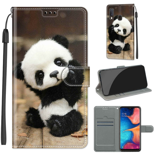 For Samsung Galaxy A20e Voltage Colored Drawing Magnetic Clasp Horizontal Flip PU Leather Case with Holder & Card Slots(C18 Wood Board Panda) by buy2fix