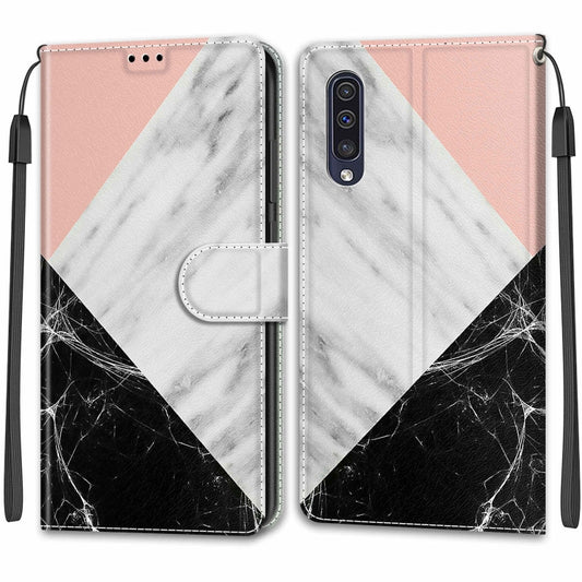 For Samsung Galaxy A50 Voltage Colored Drawing Magnetic Clasp Horizontal Flip PU Leather Case with Holder & Card Slots(C07 Pink White Black) by buy2fix
