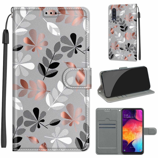 For Samsung Galaxy A50 Voltage Colored Drawing Magnetic Clasp Horizontal Flip PU Leather Case with Holder & Card Slots(C19 Material Flower) by buy2fix