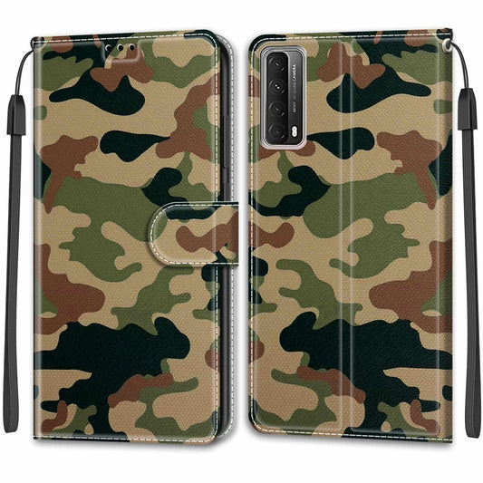 For Huawei P Smart 2021 / Y7a Voltage Colored Drawing Magnetic Clasp Horizontal Flip PU Leather Case with Holder & Card Slots(C12 Green Yellow Camouflage) - Huawei Cases by AutSpace | Online Shopping UK | buy2fix