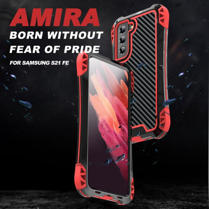 For Samsung Galaxy S21 FE R-JUST AMIRA Shockproof Dustproof Waterproof Metal Protective Case(Red) - Galaxy Phone Cases by R-JUST | Online Shopping UK | buy2fix