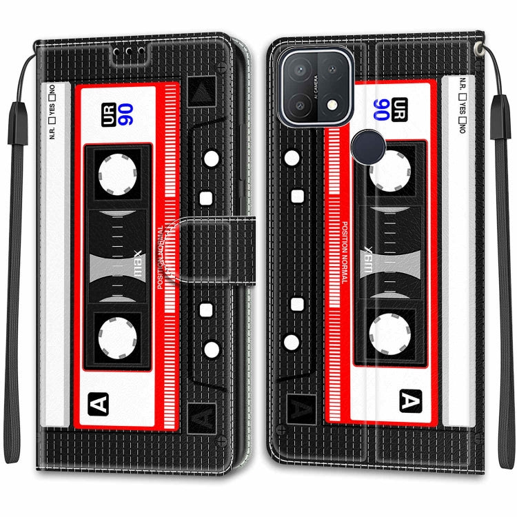 For OPPO A15 / A15s Voltage Coloured Drawing Magnetic Clasp Horizontal Flip PU Leather Case with Holder & Card Slots(C10 Black Red Tape) by buy2fix