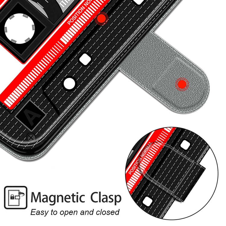 For OPPO A15 / A15s Voltage Coloured Drawing Magnetic Clasp Horizontal Flip PU Leather Case with Holder & Card Slots(C10 Black Red Tape) by buy2fix