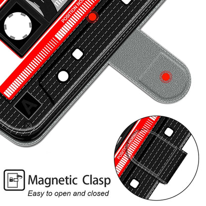 For OPPO A15 / A15s Voltage Coloured Drawing Magnetic Clasp Horizontal Flip PU Leather Case with Holder & Card Slots(C10 Black Red Tape) by buy2fix