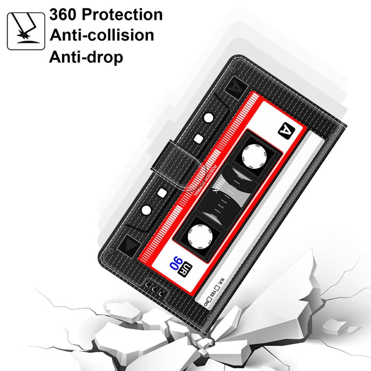 For OPPO A15 / A15s Voltage Coloured Drawing Magnetic Clasp Horizontal Flip PU Leather Case with Holder & Card Slots(C10 Black Red Tape) by buy2fix