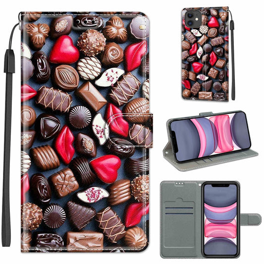 For iPhone 11 Voltage Colored Drawing Magnetic Clasp Horizontal Flip PU Leather Case with Holder & Card Slots (C06 Red Lip Chocolate) - iPhone 11 Cases by buy2fix | Online Shopping UK | buy2fix