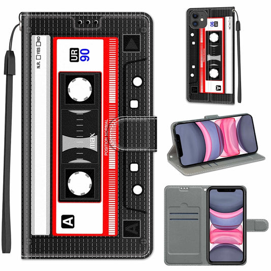 For iPhone 11 Voltage Colored Drawing Magnetic Clasp Horizontal Flip PU Leather Case with Holder & Card Slots (C10 Black Red Tape) - iPhone 11 Cases by buy2fix | Online Shopping UK | buy2fix