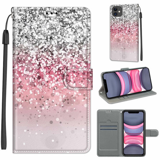 For iPhone 11 Voltage Colored Drawing Magnetic Clasp Horizontal Flip PU Leather Case with Holder & Card Slots (C13 Silver Pink Glitter) - iPhone 11 Cases by buy2fix | Online Shopping UK | buy2fix