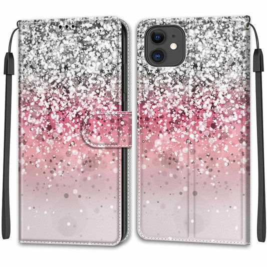 For iPhone 11 Voltage Colored Drawing Magnetic Clasp Horizontal Flip PU Leather Case with Holder & Card Slots (C13 Silver Pink Glitter) - iPhone 11 Cases by buy2fix | Online Shopping UK | buy2fix
