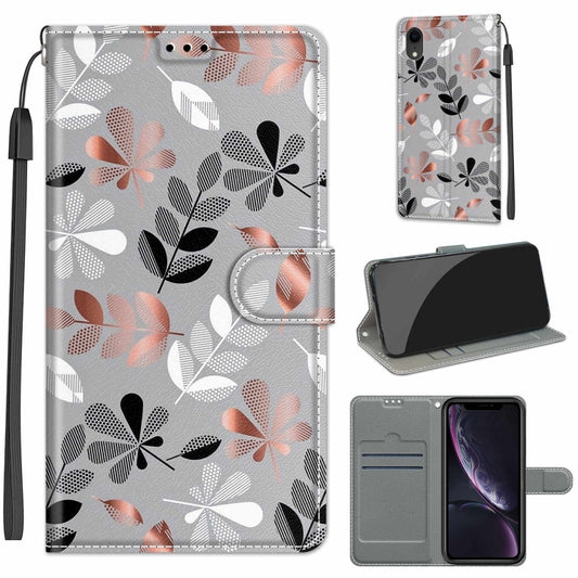 For iPhone XR Voltage Colored Drawing Magnetic Clasp Horizontal Flip PU Leather Case with Holder & Card Slots(C19 Material Flower) - More iPhone Cases by buy2fix | Online Shopping UK | buy2fix