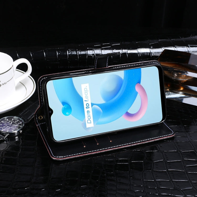 For OPPO Realme C11 (2021) idewei Crocodile Texture Horizontal Flip Leather Case with Holder & Card Slots & Wallet(Black) - Realme Cases by idewei | Online Shopping UK | buy2fix