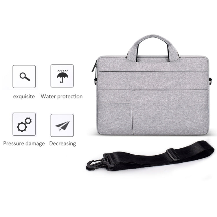 ND05SDJ Oxford Cloth + Nylon Laptop Portable Shoulder Bag, Size:14.1-15.4 inch(Hemp Gray) by buy2fix
