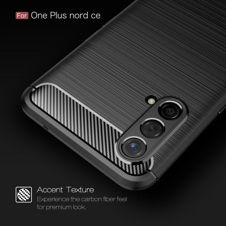 For OnePlus Nord CE 5G Brushed Texture Carbon Fiber TPU Case(Red) - OnePlus Cases by buy2fix | Online Shopping UK | buy2fix